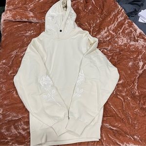 A FOREVER ROSE SNAP HOODIE IN BUTTER/BUTTER